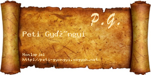 Peti Gyöngyi névjegykártya